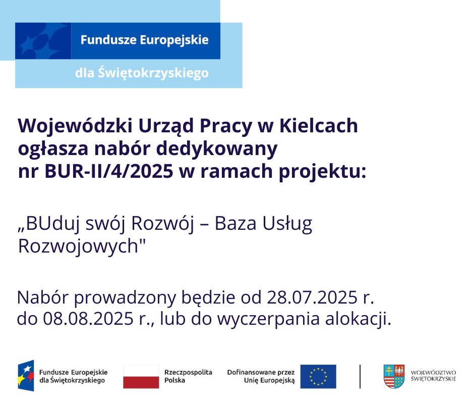 Zdjęcie artykułu Nabór BUR-II/4/2025 - DEDYKOWANY działanie 10.9 DLA OSÓB INDYWIDUALNYCH