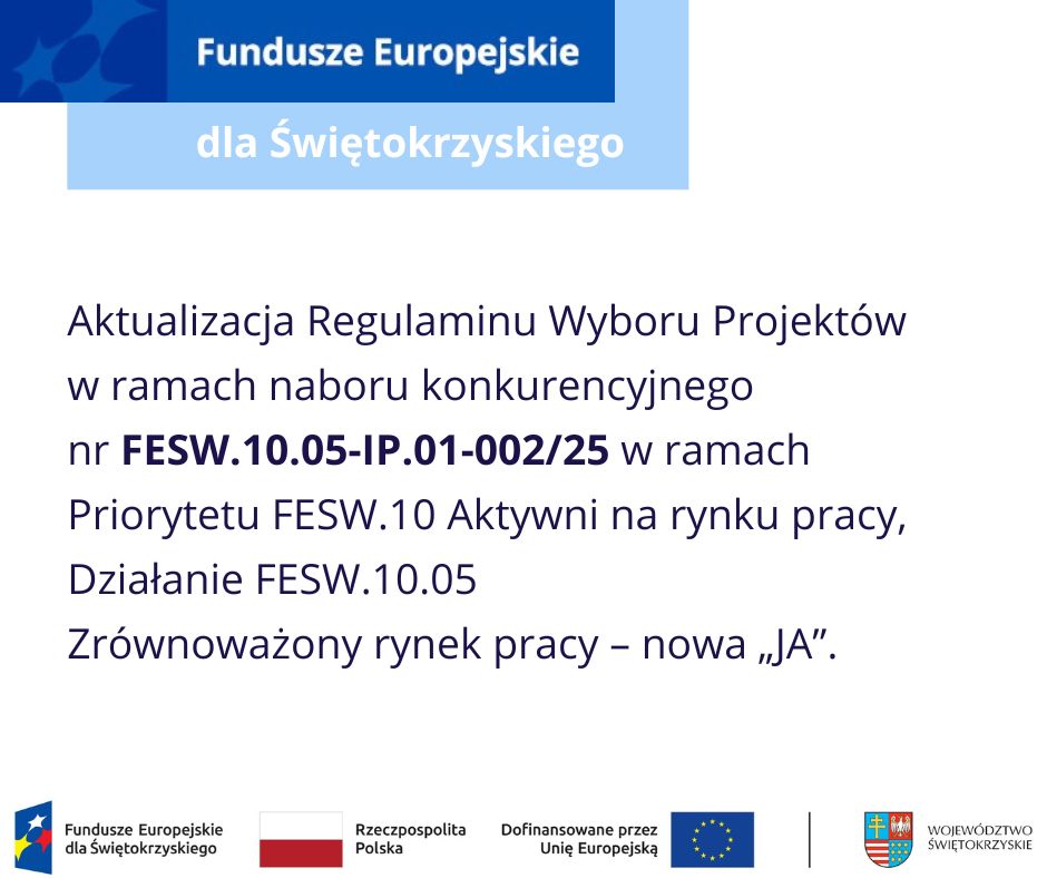 Zdjęcie artykułu Nr ogłoszenia: FESW.10.05-IP.01-002/25