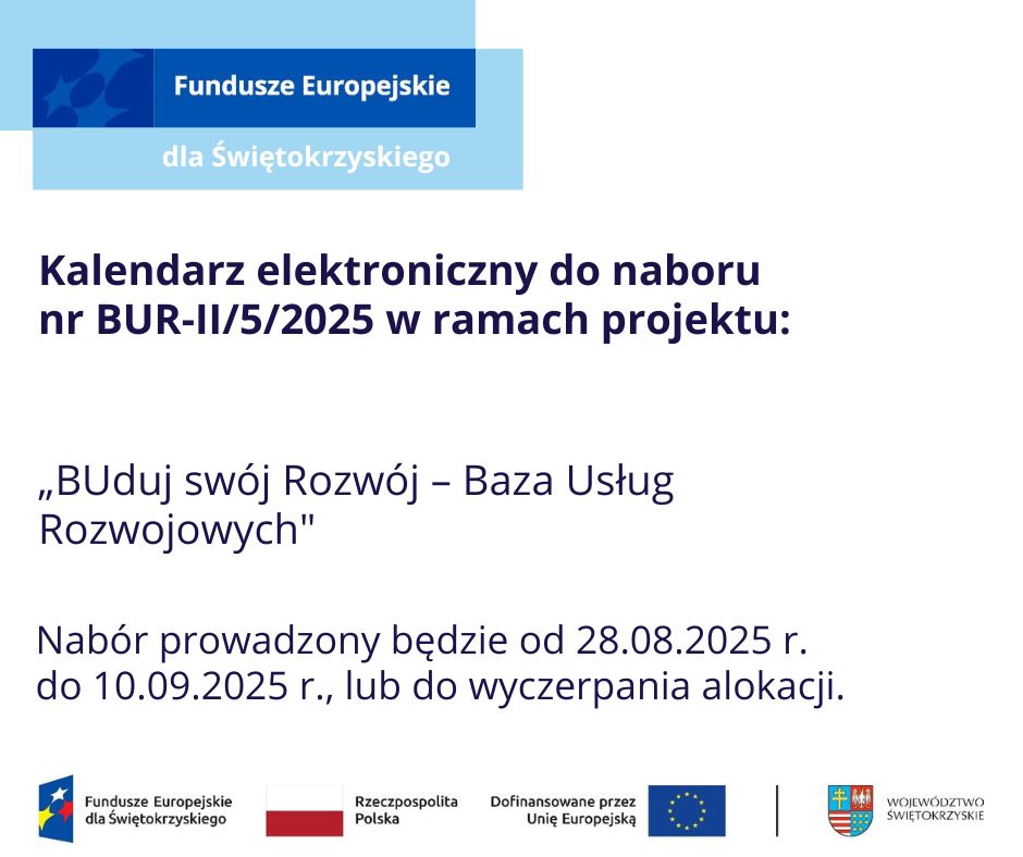 Zdjęcie artykułu Kalendarz rezerwacji do naboru DEDYKOWANEGO BUR-II/5/2025 działanie 10.09 DLA OSÓB INDYWIDUALNYCH – START 28.08.2025r. godz. 8.00