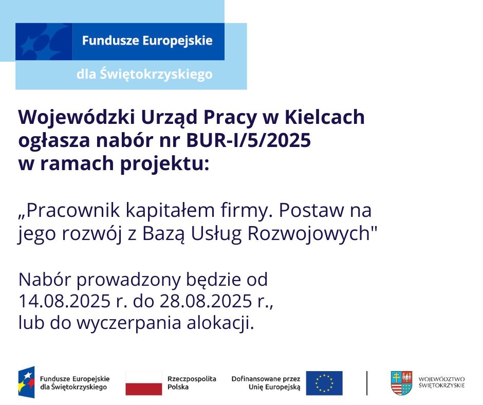 Zdjęcie artykułu Kalendarz rezerwacji do naboru BUR-I/5/2025 działanie 10.06 DLA PRACODAWCÓW – START godz. 8.00