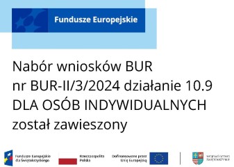 Zdjęcie artykułu ZAWIESZENIE NABÓRU WNIOSKÓW O DOFINANSOWANIE  USŁUG...